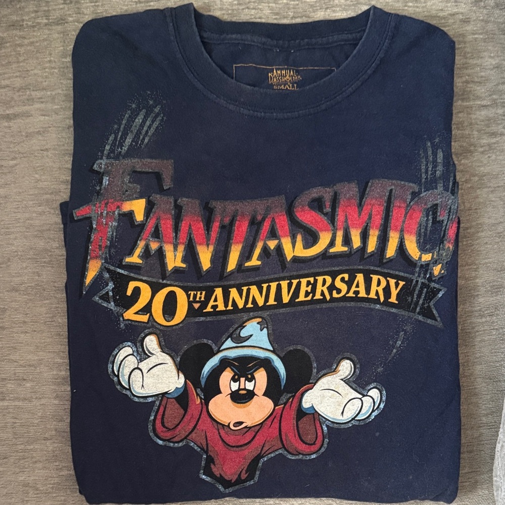 Disneyland Collectible Fantasmic 20th Anniversary Short Sleeve Tee - Navy Small